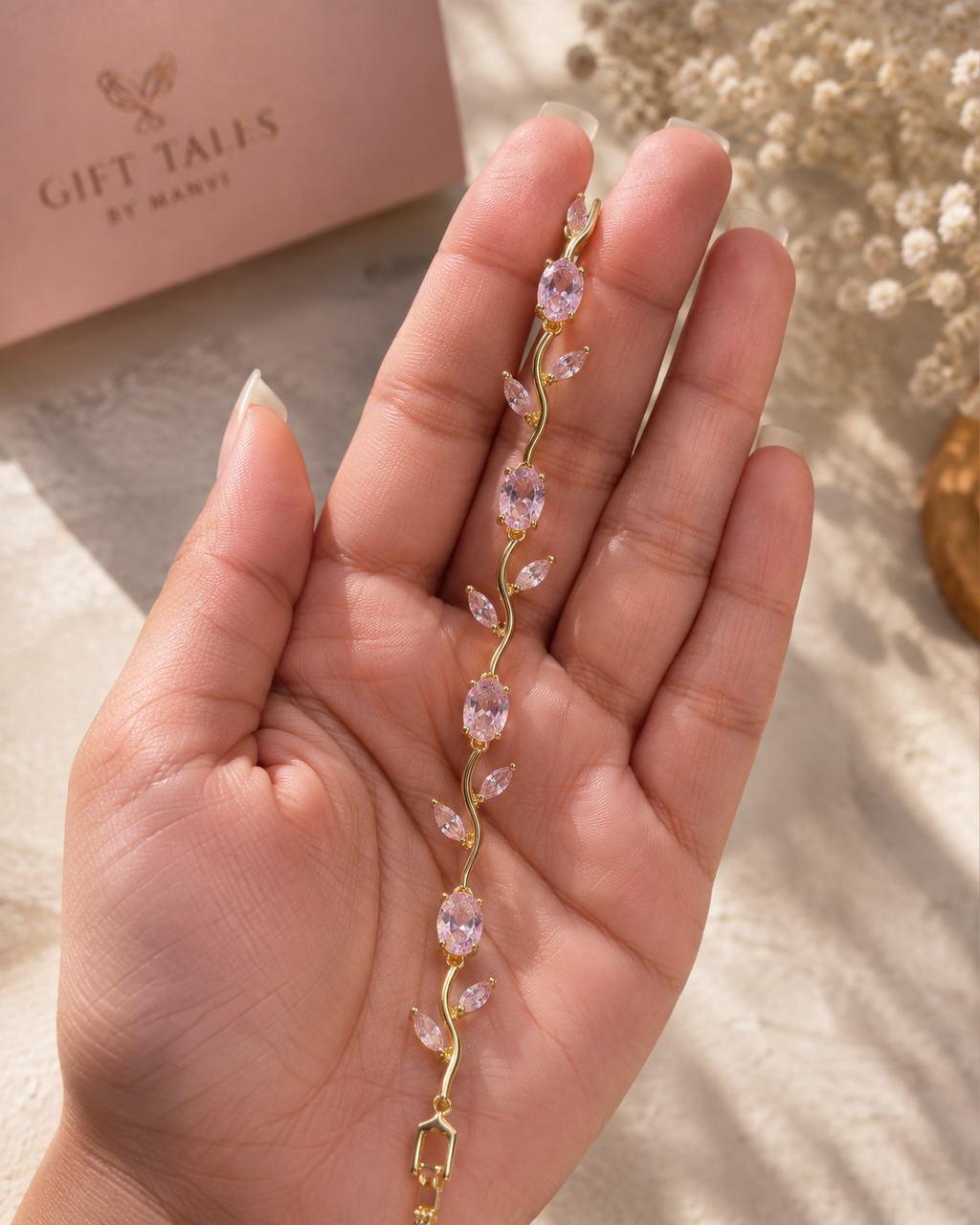 Blush Pink Tulip Bracelet