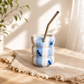 Blueberry Ceramic Tumbler with Straw