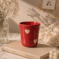 Red Heart Ceramic Kulhad (Pack of 2)