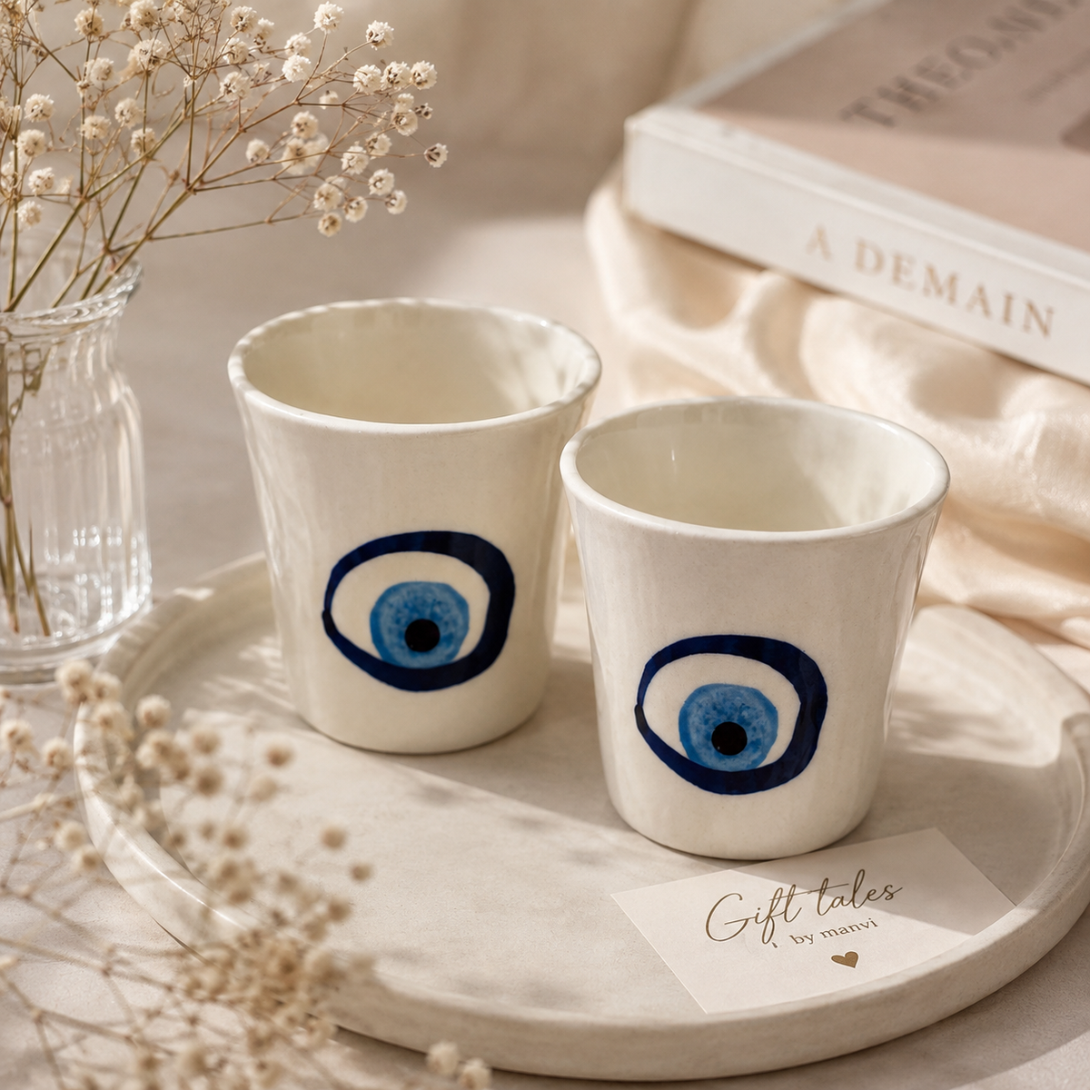 Evil Eye Ceramic Kulhad (Pack of 2)