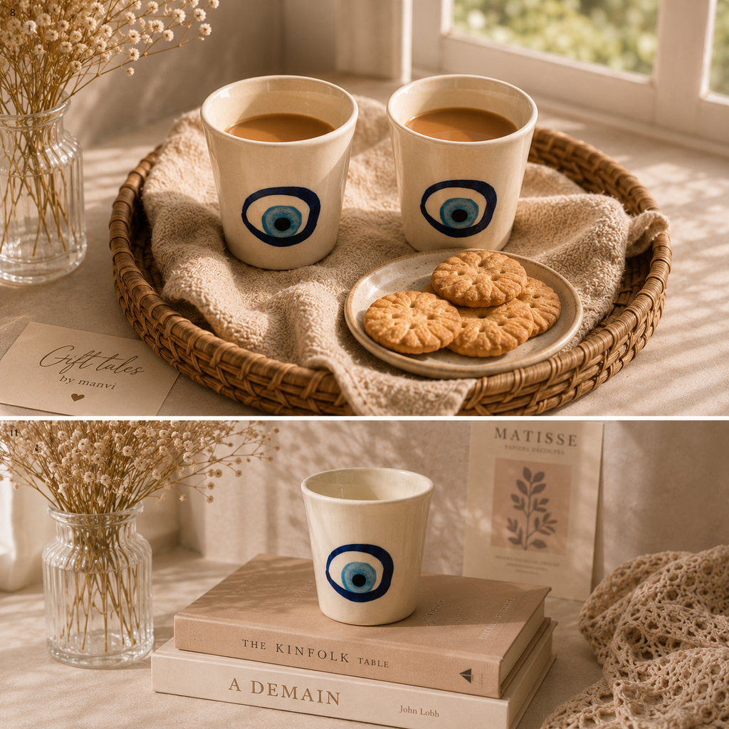 Evil Eye Ceramic Kulhad (Pack of 2)