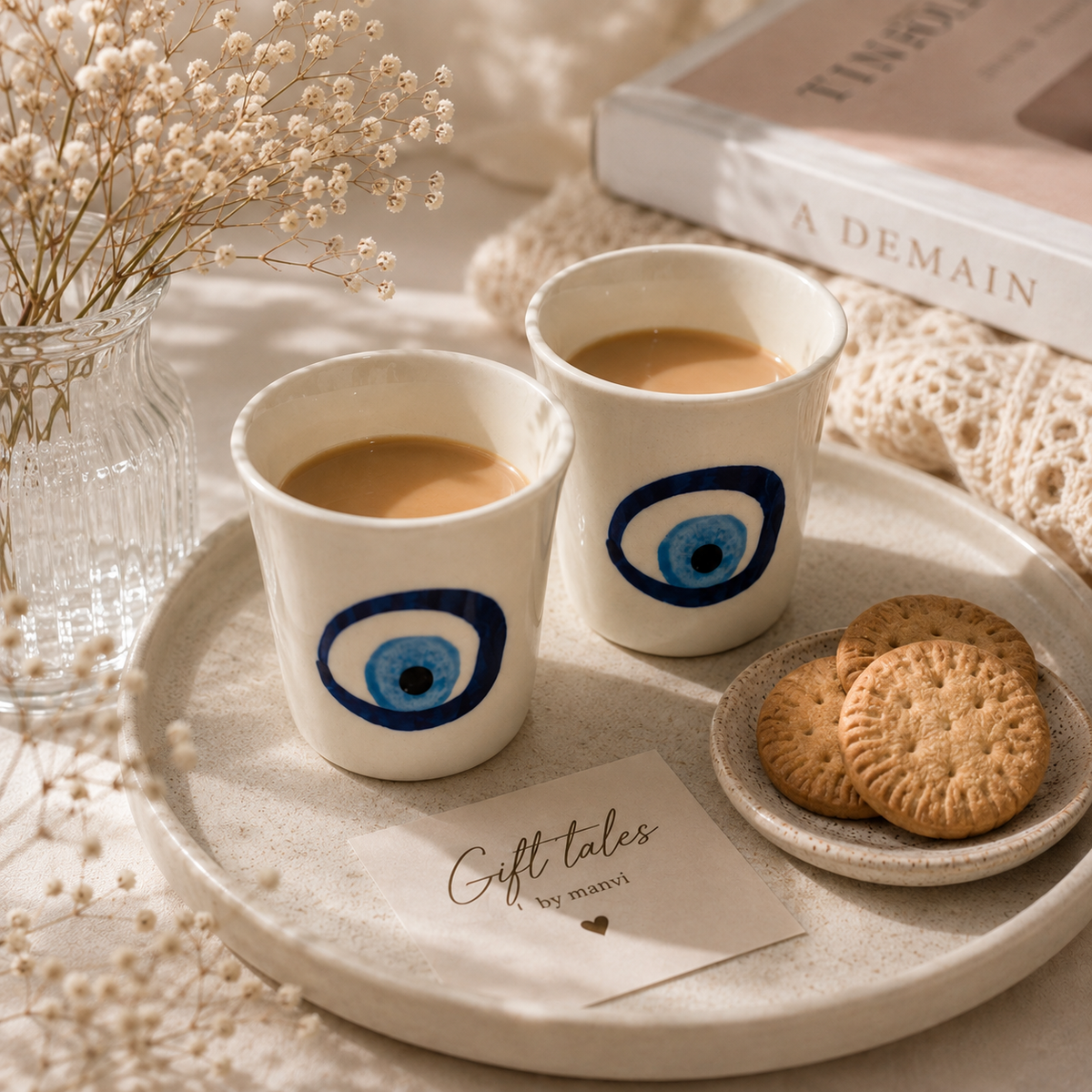 Evil Eye Ceramic Kulhad (Pack of 2)