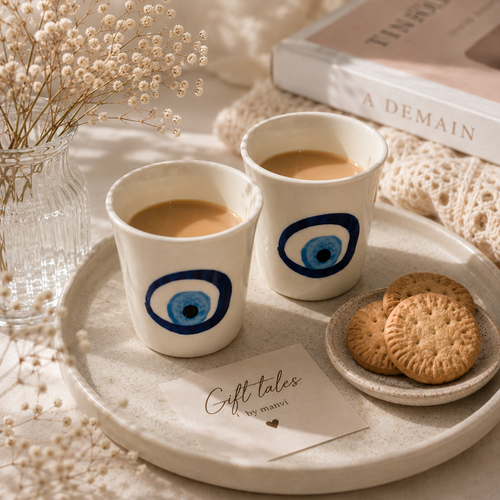 Evil Eye Ceramic Kulhad (Pack of 2)
